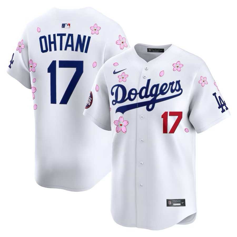 Mens Los Angeles Dodgers #17 Shohei Ohtani White 2025 MLB World Tour Tokyo Series Jersey Dzhi